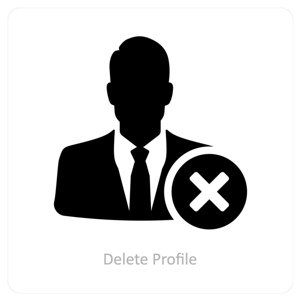 excluir perfil e retirar perfil ícone conceito vetor