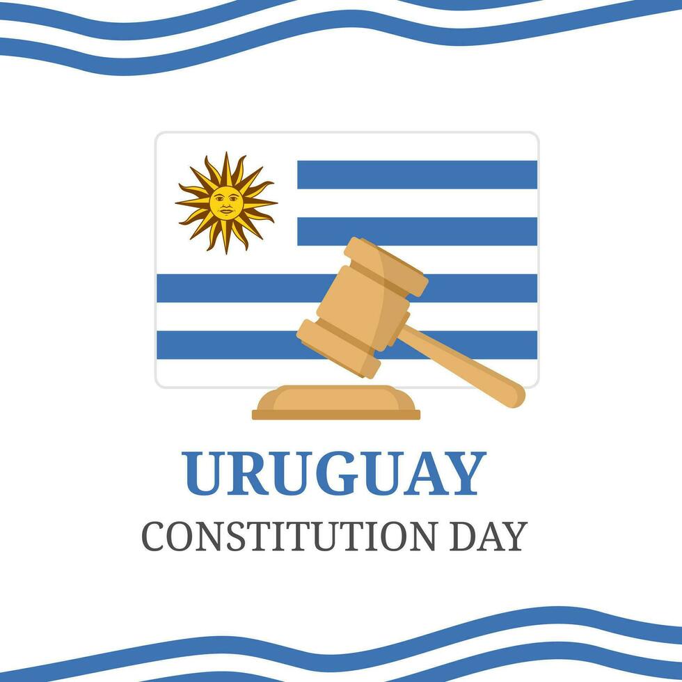 vetor gráfico do Uruguai constituição dia com juízes martelo