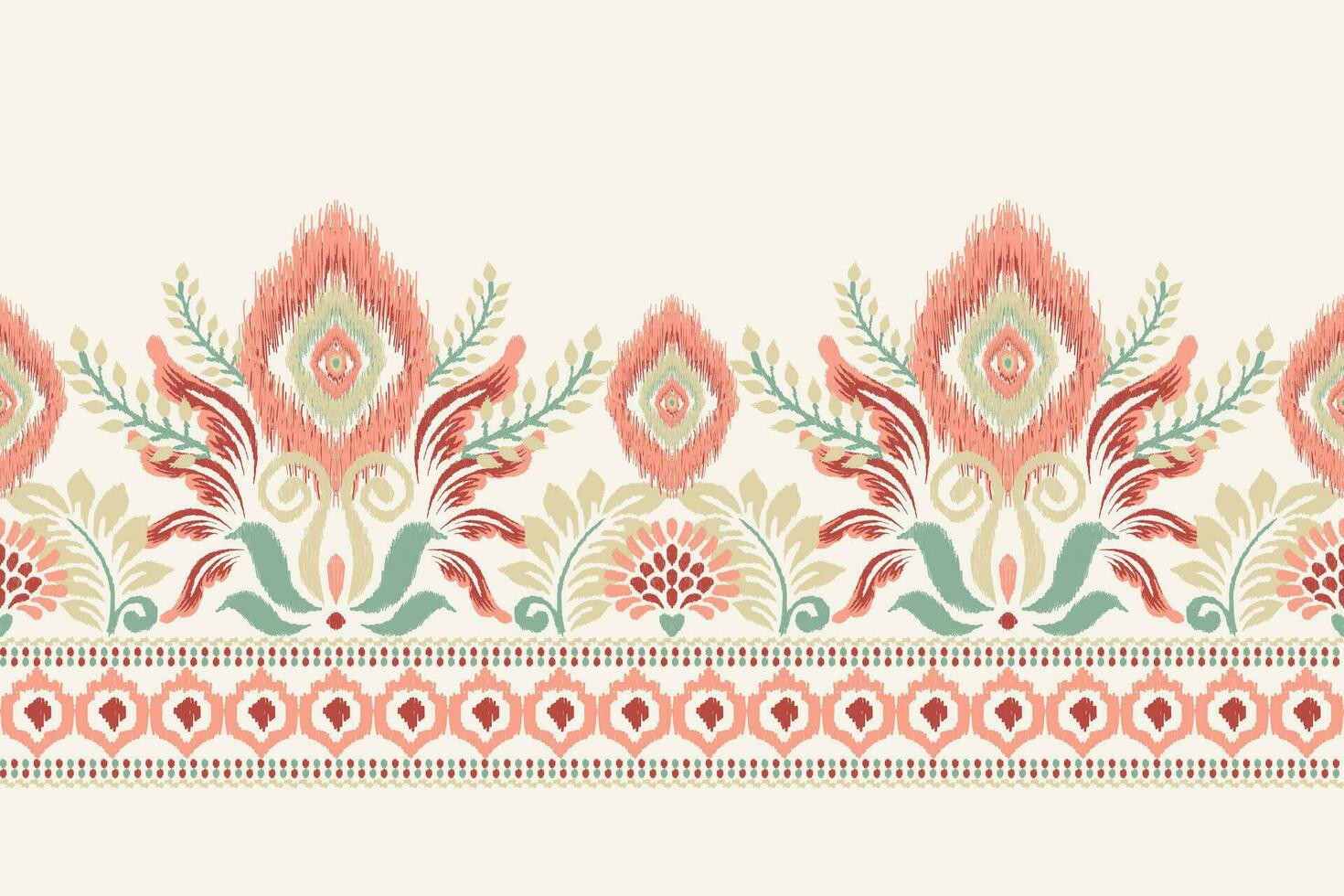 ikat floral paisley bordado em branco plano de fundo.ikat étnico oriental padronizar tradicional.asteca estilo abstrato vetor ilustração.design para textura,tecido,vestuário,embrulho,decoração,canga,cachecol