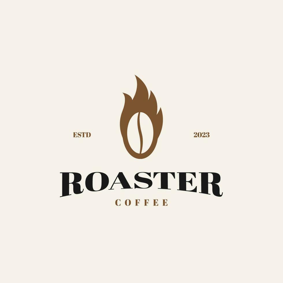 feijão café com fogo logotipo Projeto conceito vetor ilustração símbolo ícone