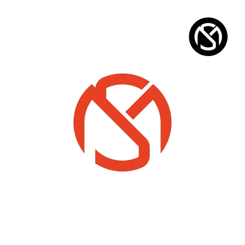 carta em sm círculo negrito logotipo Projeto vetor