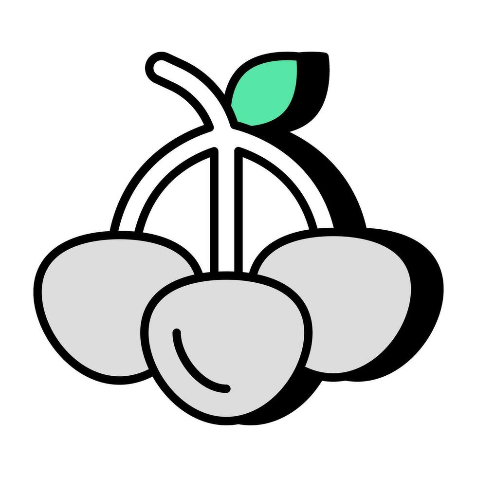 um design de ícone de cerejas vetor