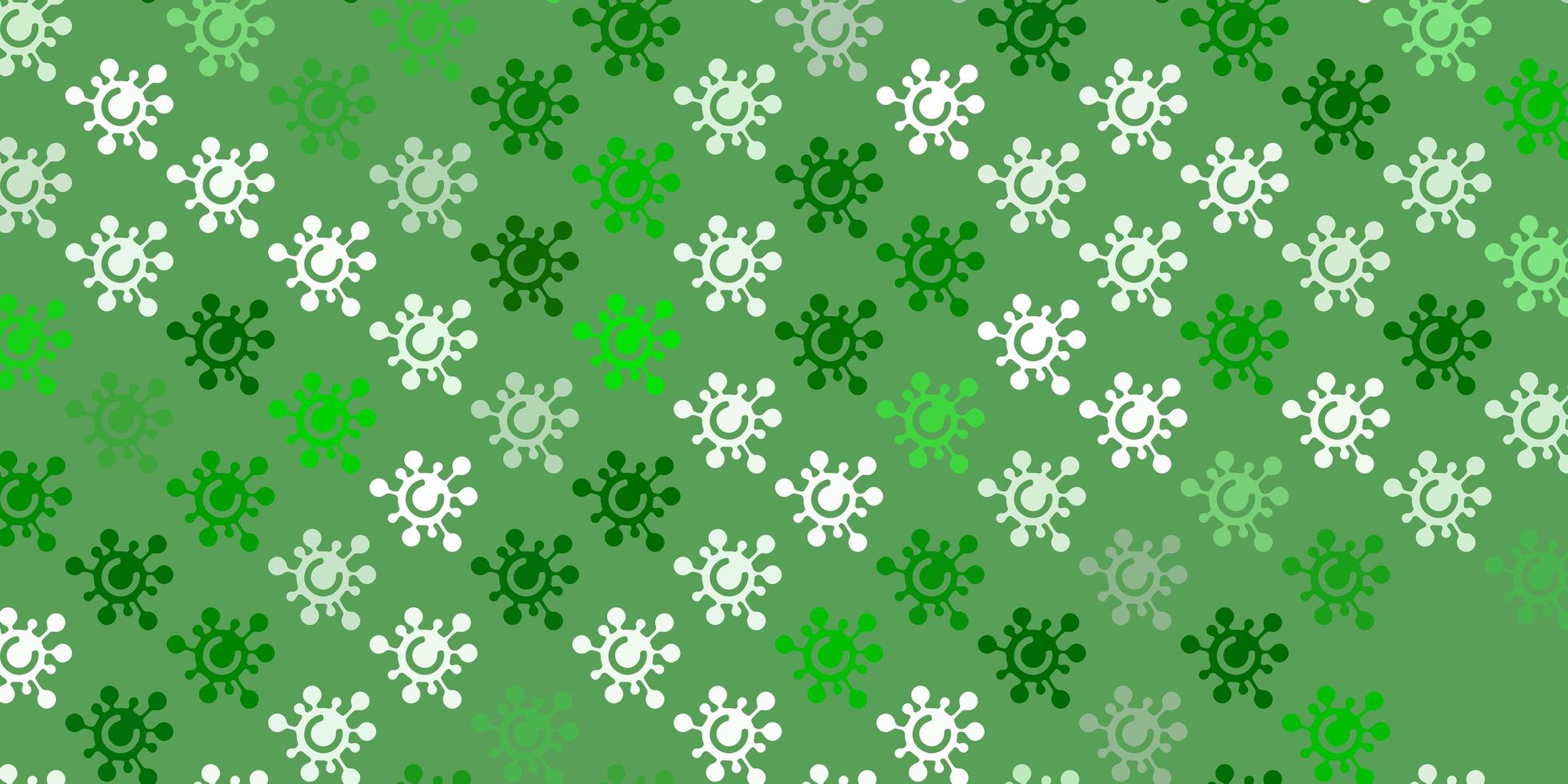 fundo vector verde claro com símbolos covid19