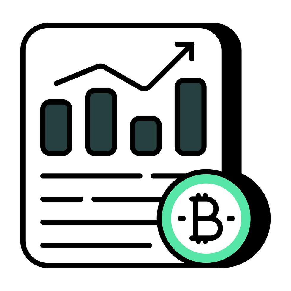 criativo Projeto ícone do bitcoin analytics vetor