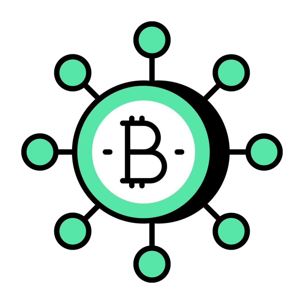 Prêmio baixar ícone do bitcoin rede vetor