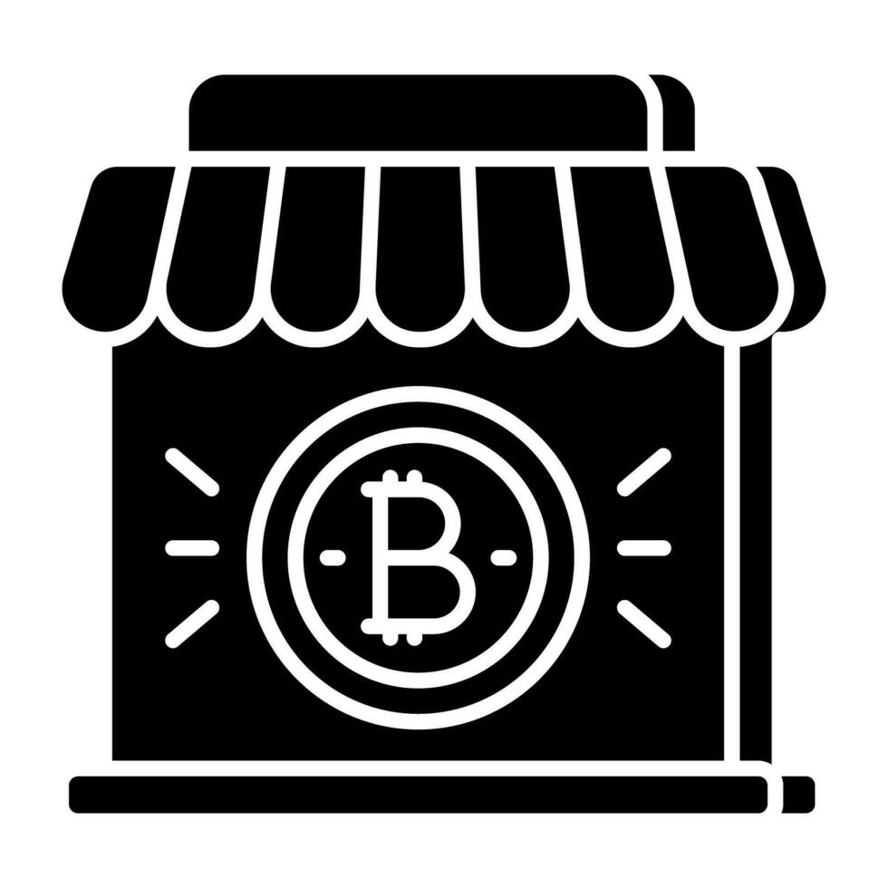 perfeito Projeto ícone do bitcoin fazer compras vetor