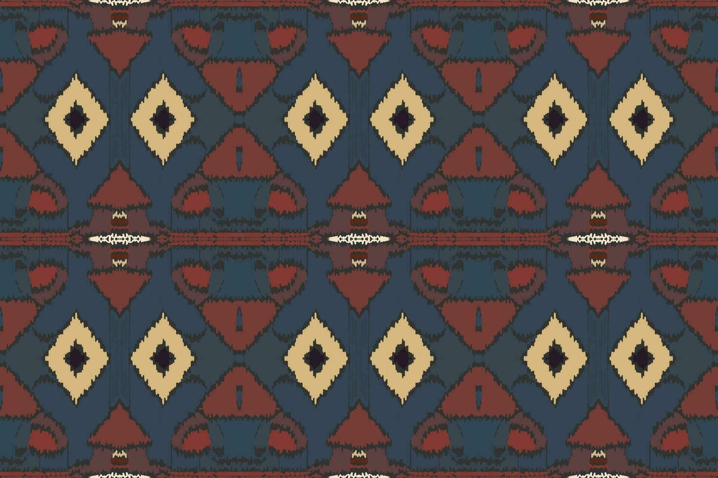 ikat damasco paisley bordado fundo. ikat triângulo geométrico étnico oriental padronizar tradicional. ikat asteca estilo abstrato Projeto para impressão textura, tecido, saree, sari, tapete. vetor