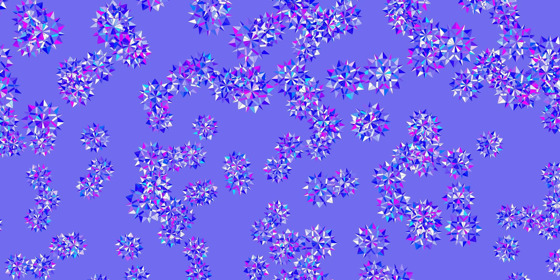 modelo de vetor azul rosa claro com flocos de neve de gelo