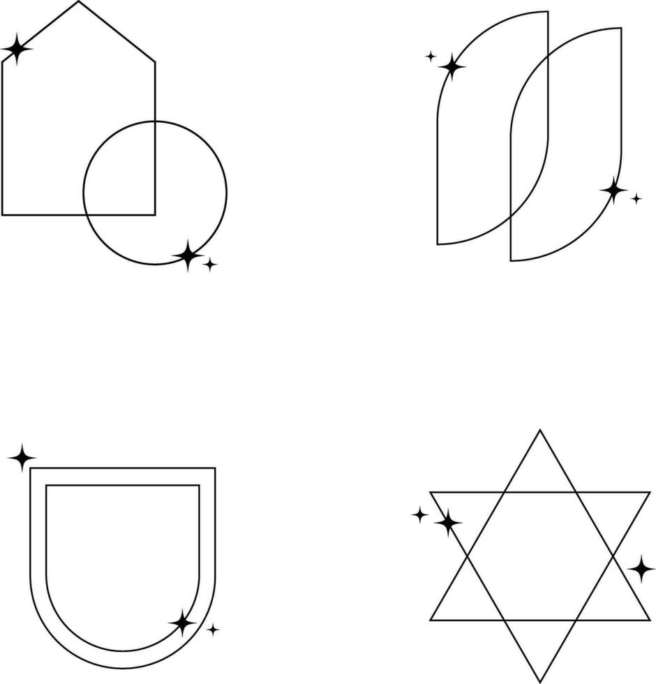 monoline minimalista forma definir. para Projeto elementos modelos. vetor ilustração.