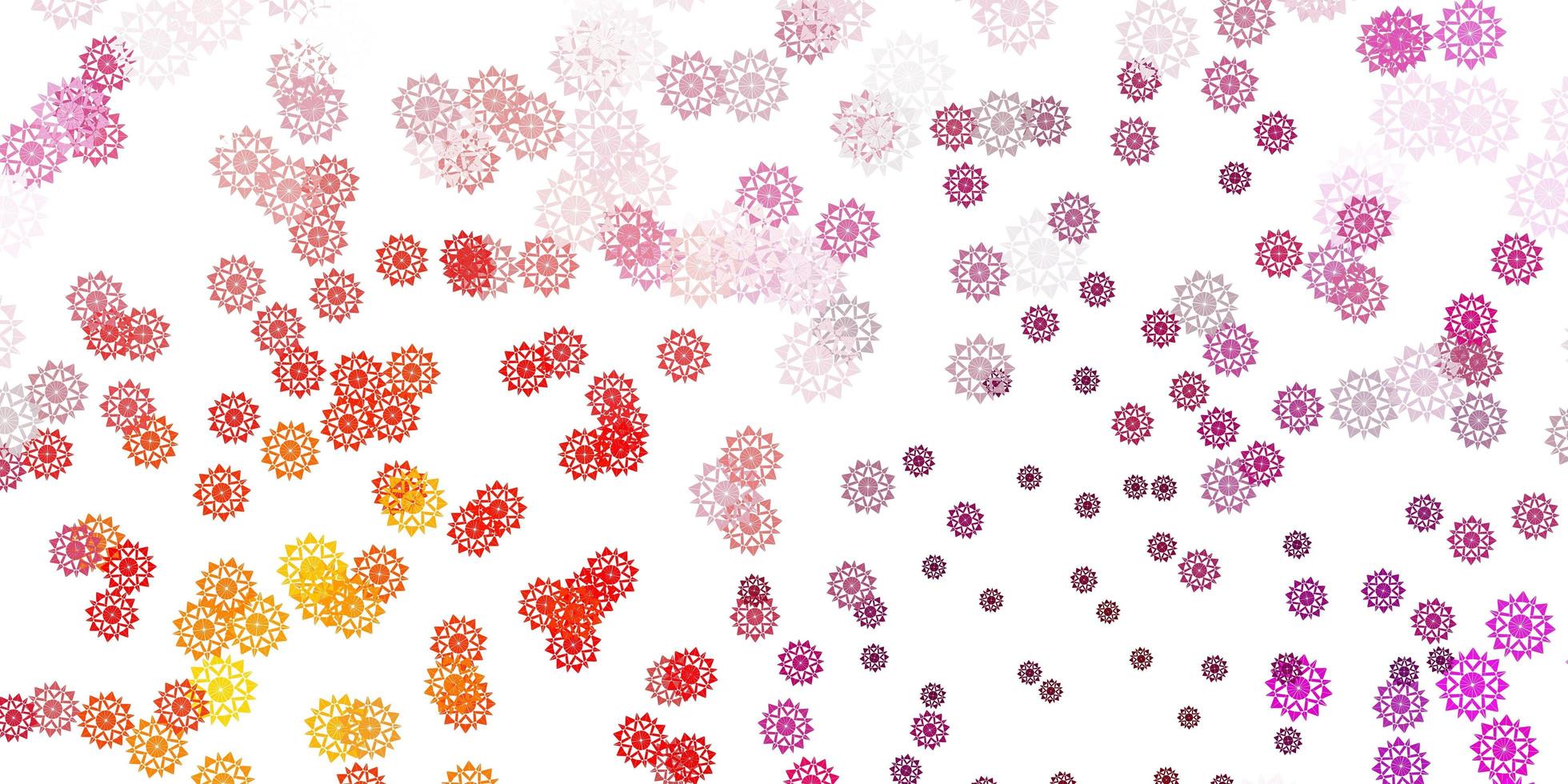 layout de vetor rosa claro com lindos flocos de neve