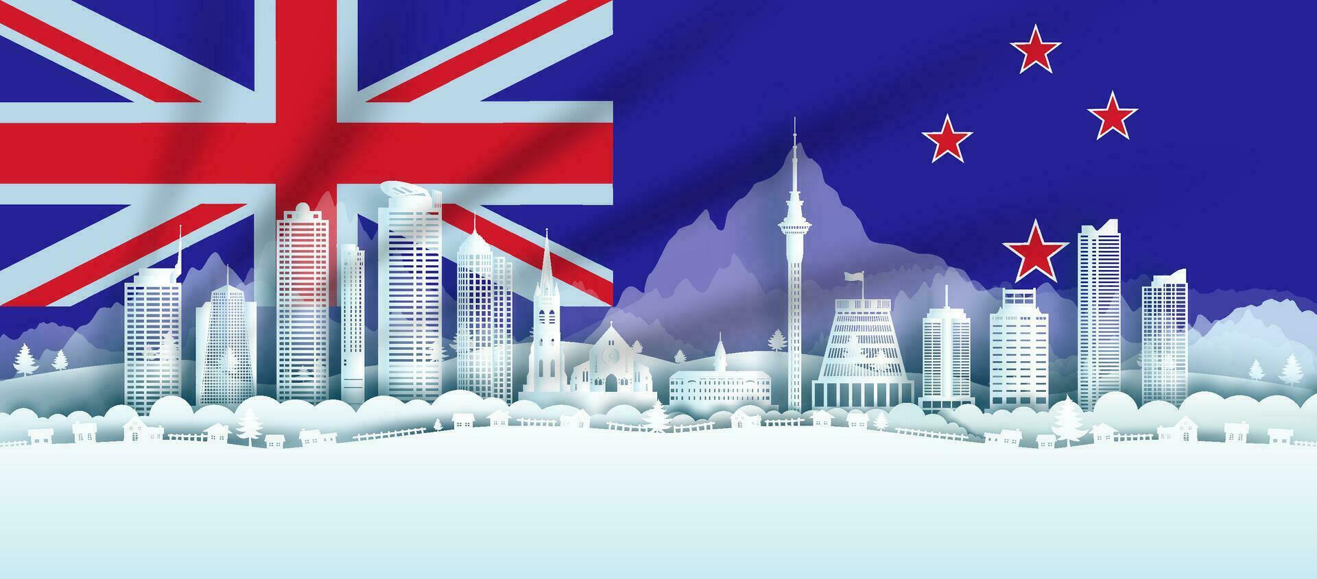 ilustração aniversário Novo zelândia dia dentro Novo zelândia bandeira fundo. vetor