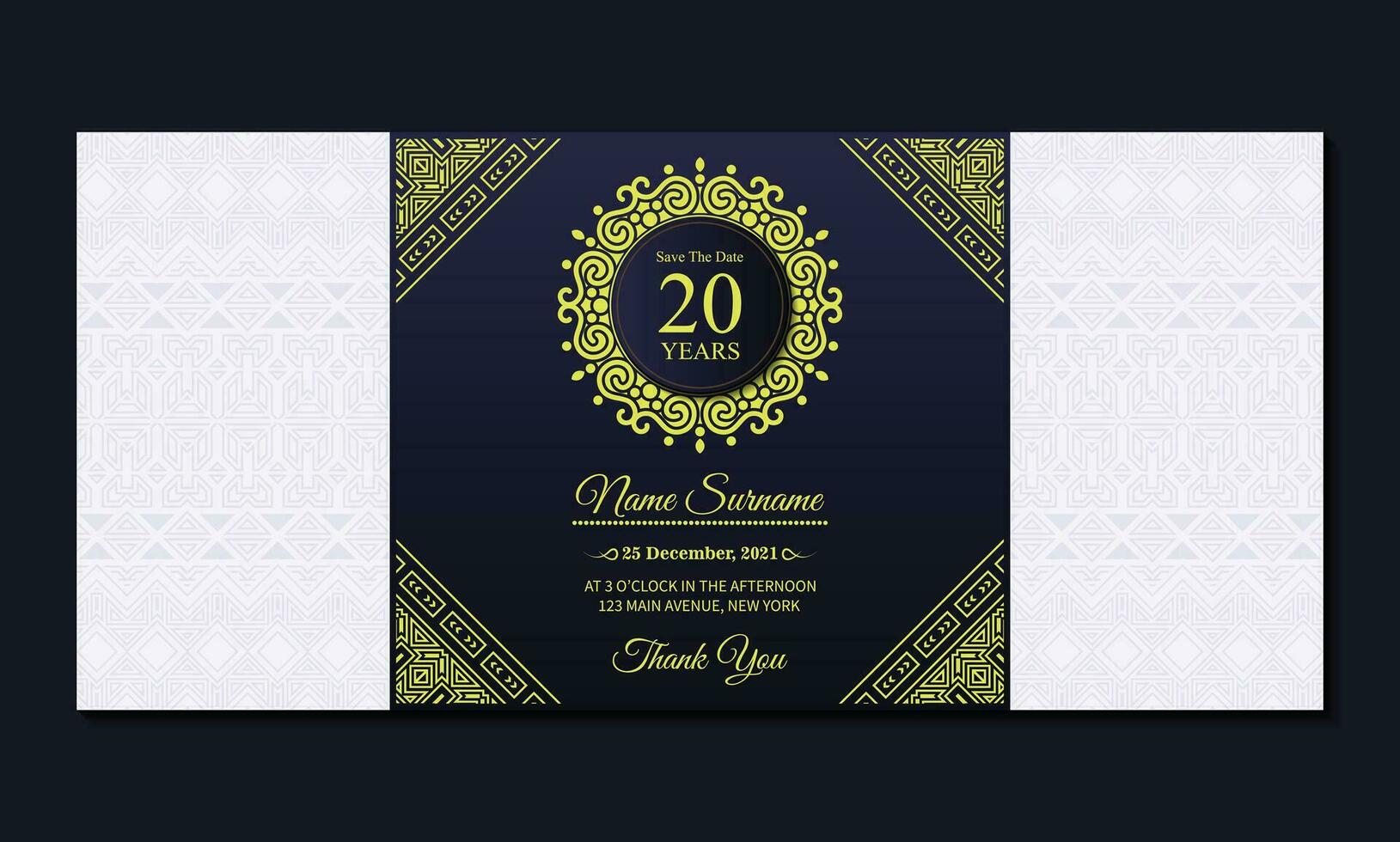 modelo de convite de cartão de aniversário elegante vetor