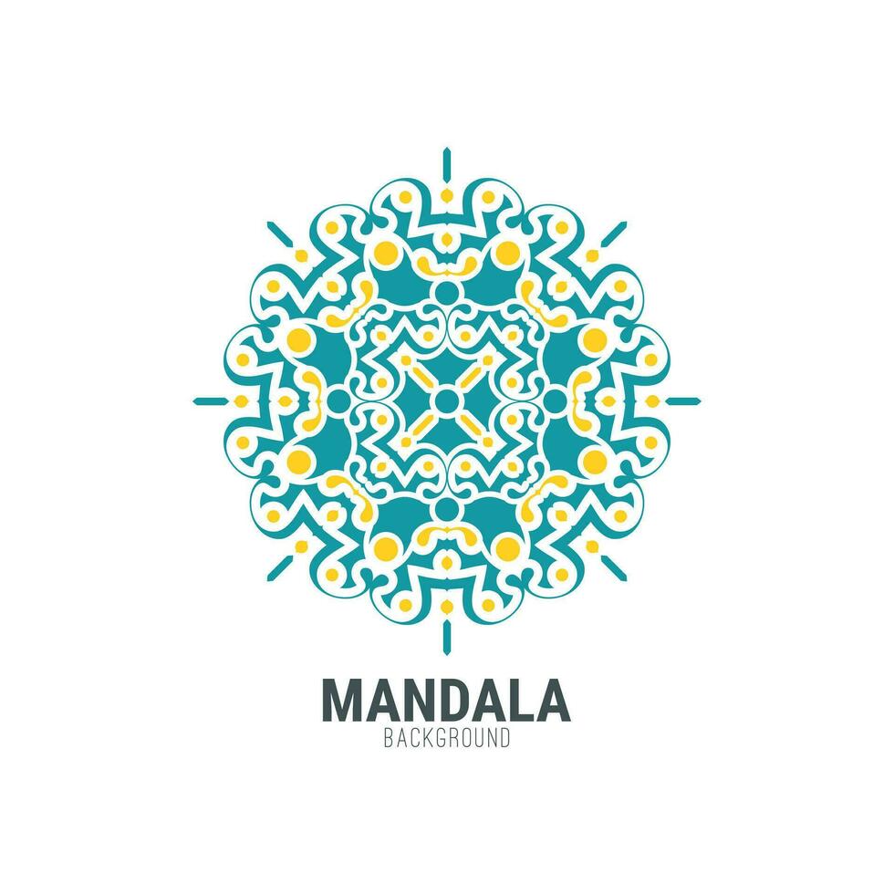 modelo de design de fundo plano de mandala vetor