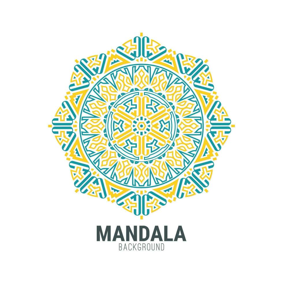 modelo de design de fundo plano de mandala vetor