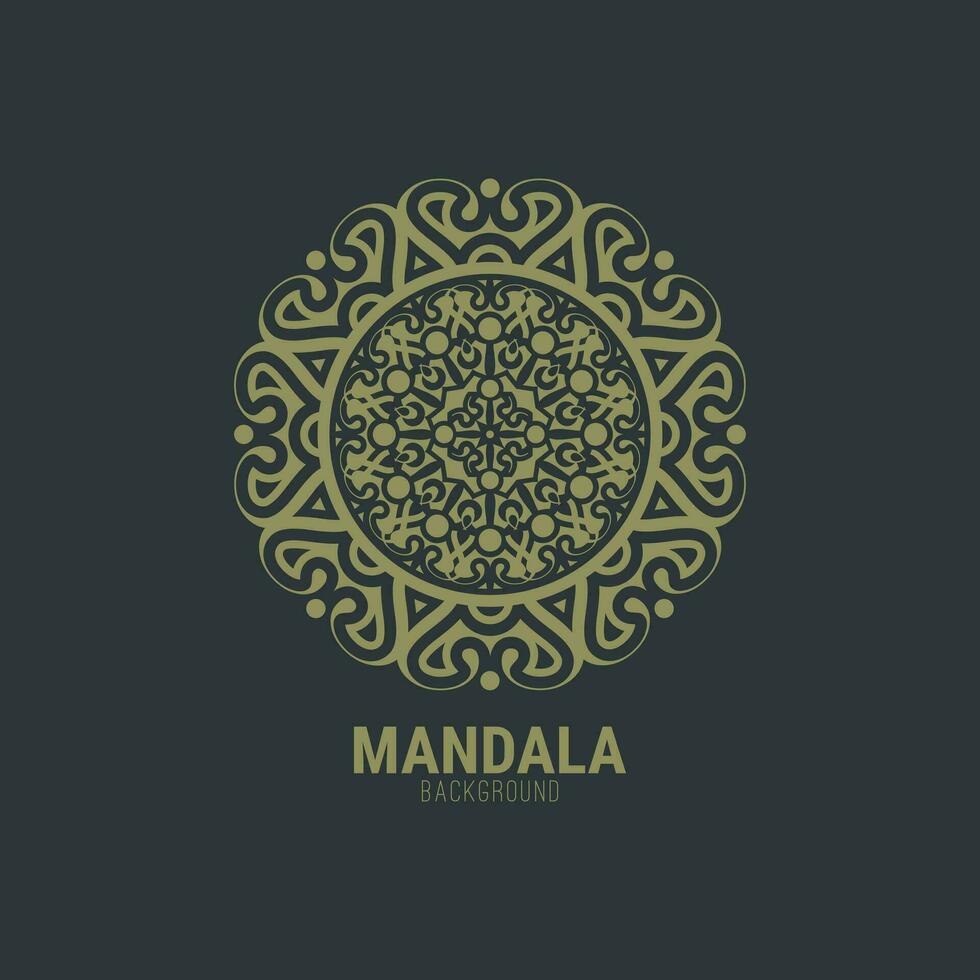 modelo de design de fundo plano de mandala vetor