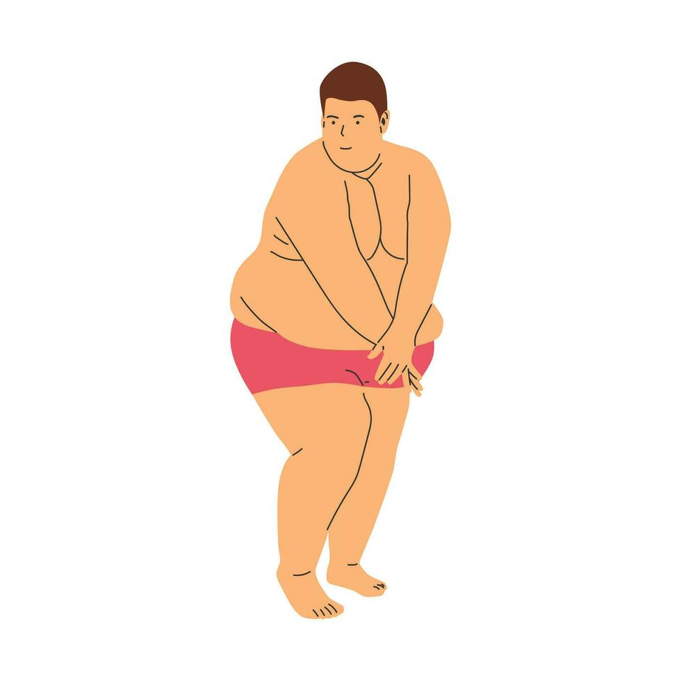 vetor ilustração do uma gordo pessoa personagem, excesso gordo