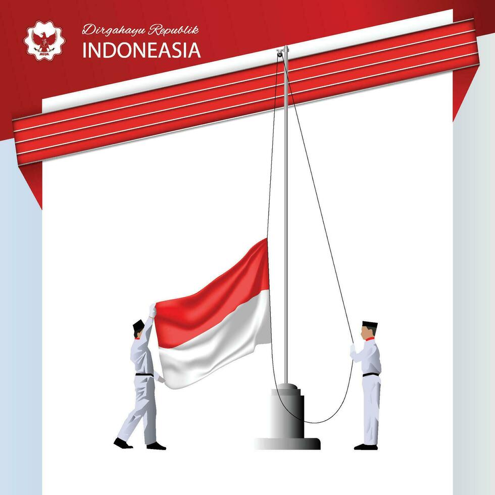 78º Indonésia independência cerimônia vetor ilustração