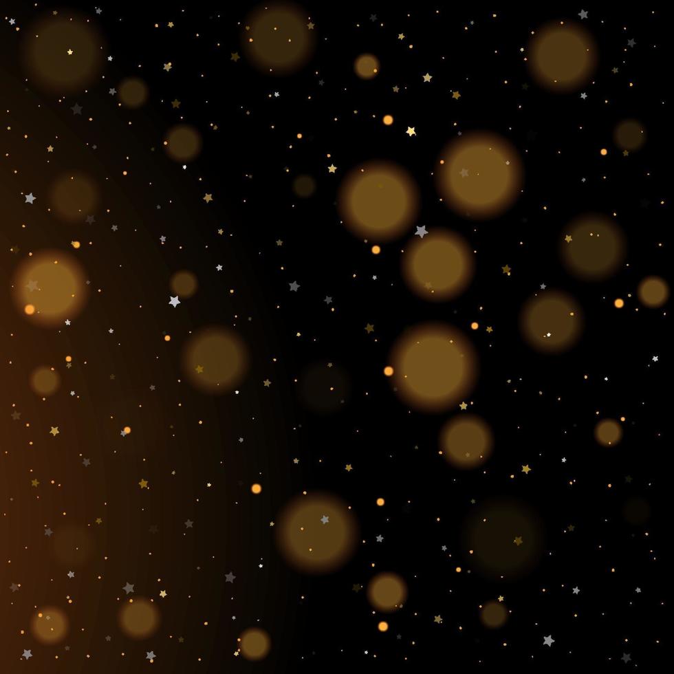 bokeh ouro brilhante estrelas douradas e prateadas cintilantes vetor