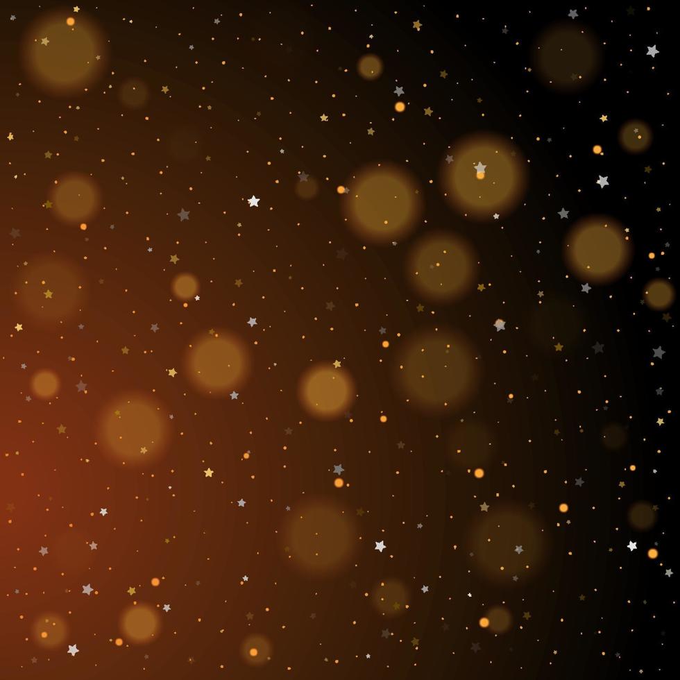 bokeh ouro brilhante estrelas douradas e prateadas cintilantes vetor