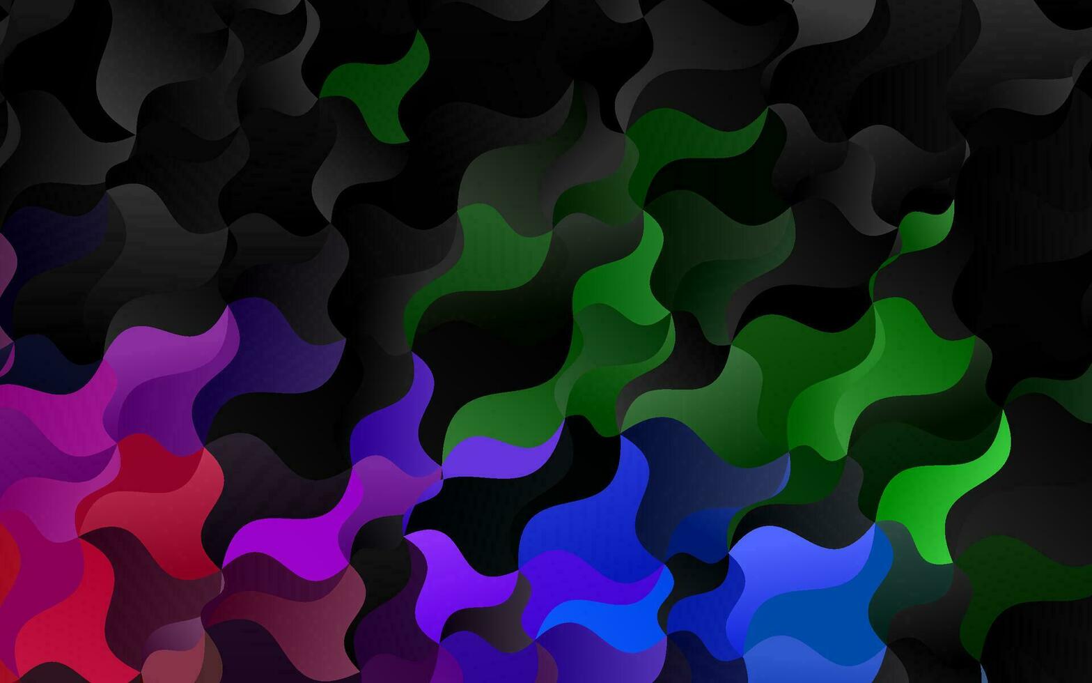 multicolor escuro, padrão de vetor de arco-íris com círculos curvos.