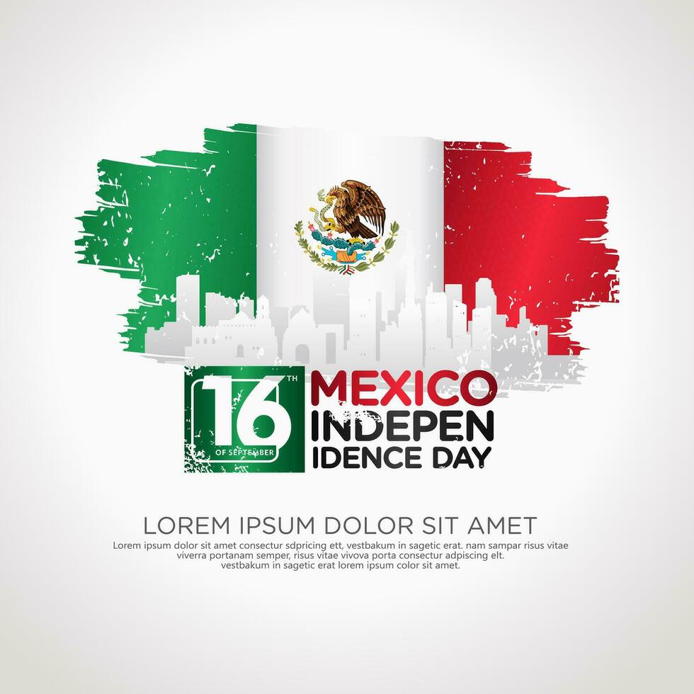 México independência dia cumprimento cartão modelo. vetor