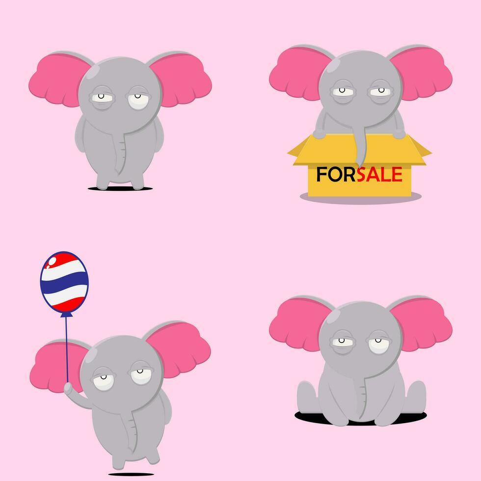 vetor ilustração do a elefante dentro uma único pose.
