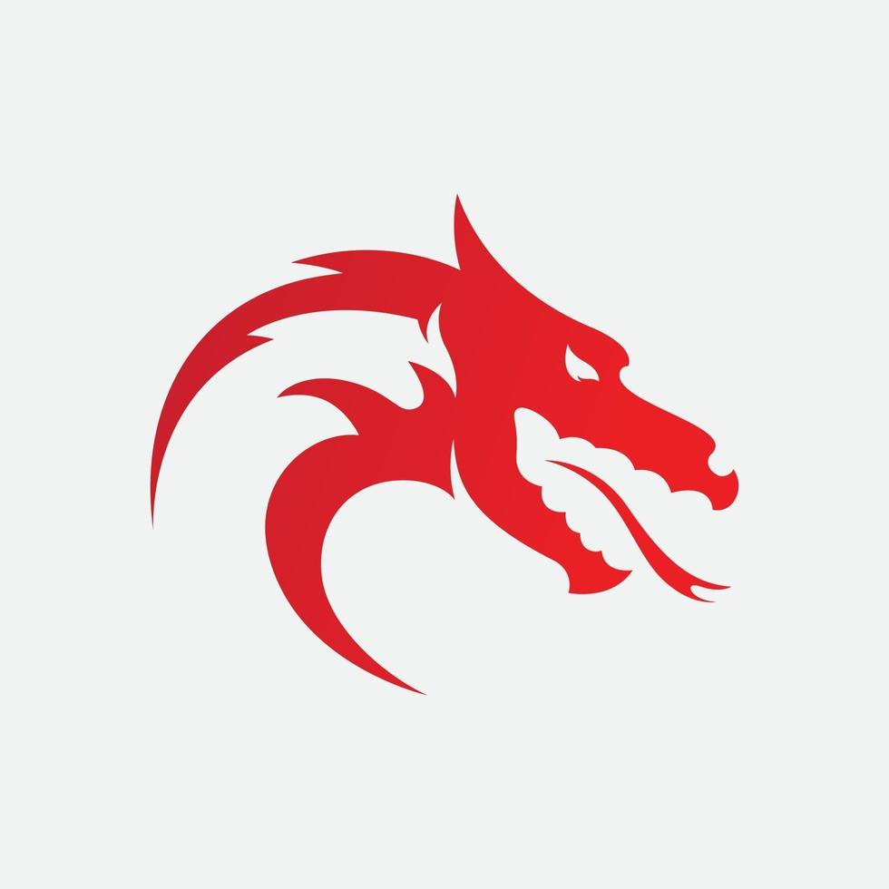ícone de vetor de logotipo de cabeça de dragão