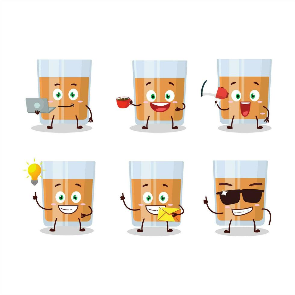 vidro do chocolates desenho animado personagem com vários tipos do o negócio emoticons vetor