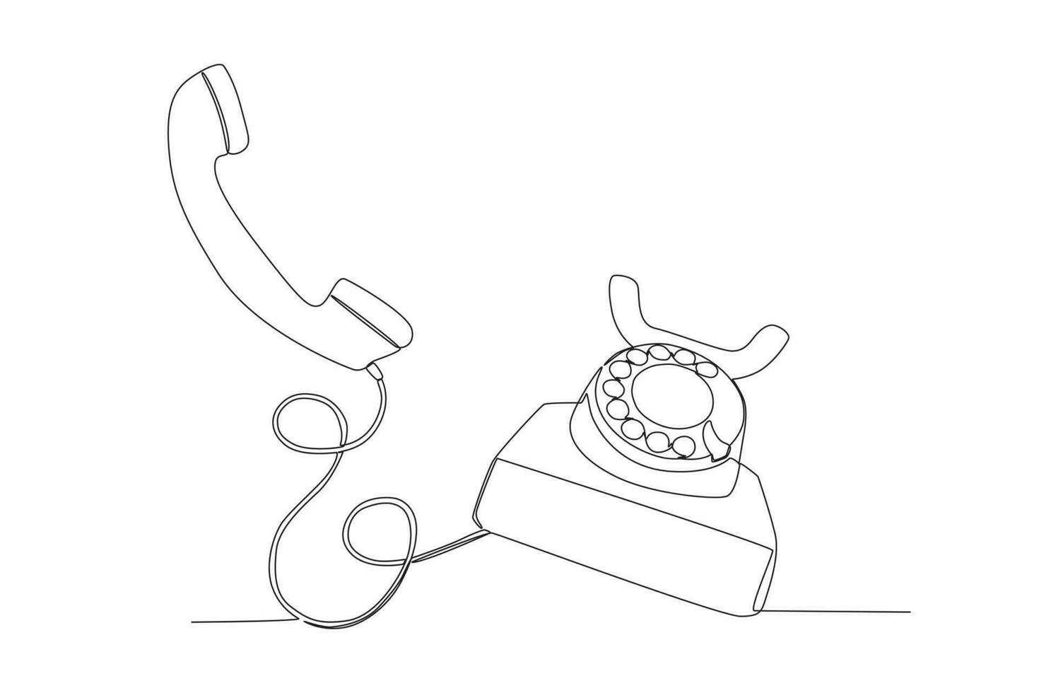 um desenho de linha contínua de um telefone de mesa analógico antigo vintage para se comunicar. ilustração em vetor design gráfico retro clássico conceito de dispositivo de telecomunicação linha única