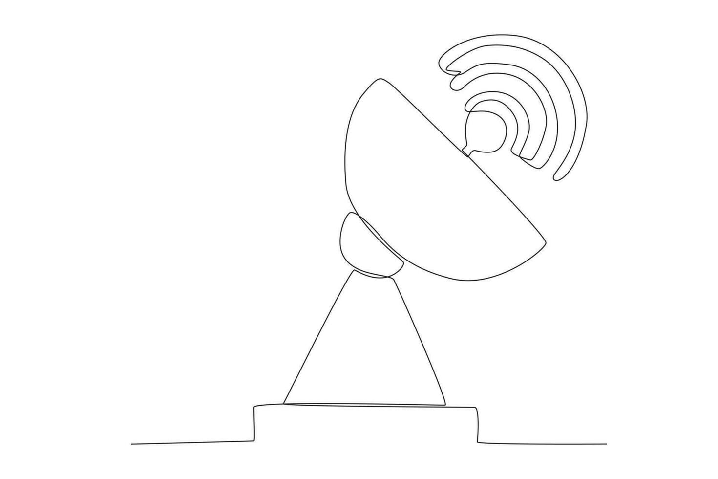 1 solteiro linha desenhando do transmissor torre comunicação dispositivo conceito. contínuo linha desenhar vetor Projeto ilustração nasa