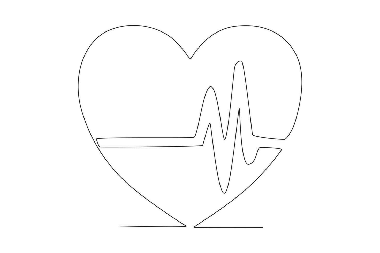 vetor Preto batimento cardiaco ícone isolado em branco fundo pulso com coração forma vetor ilustração