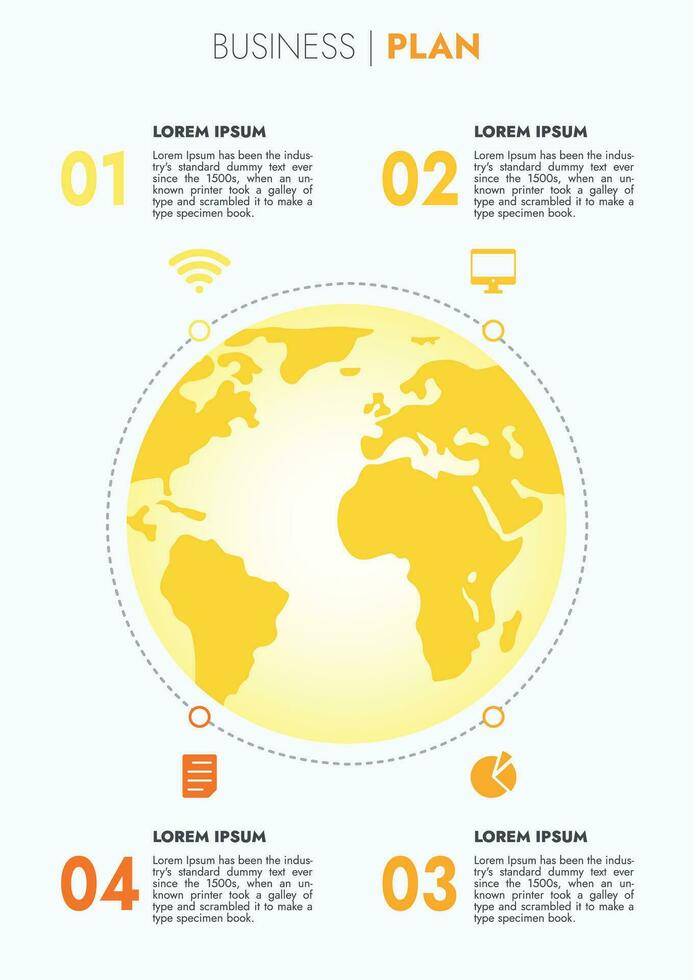 infográfico modelo para apresentações e características dados visualização inclui uma processo gráfico com diagramas, passos, opções. a conceito para marketing através ilustrações para dirigir para sucesso. vetor