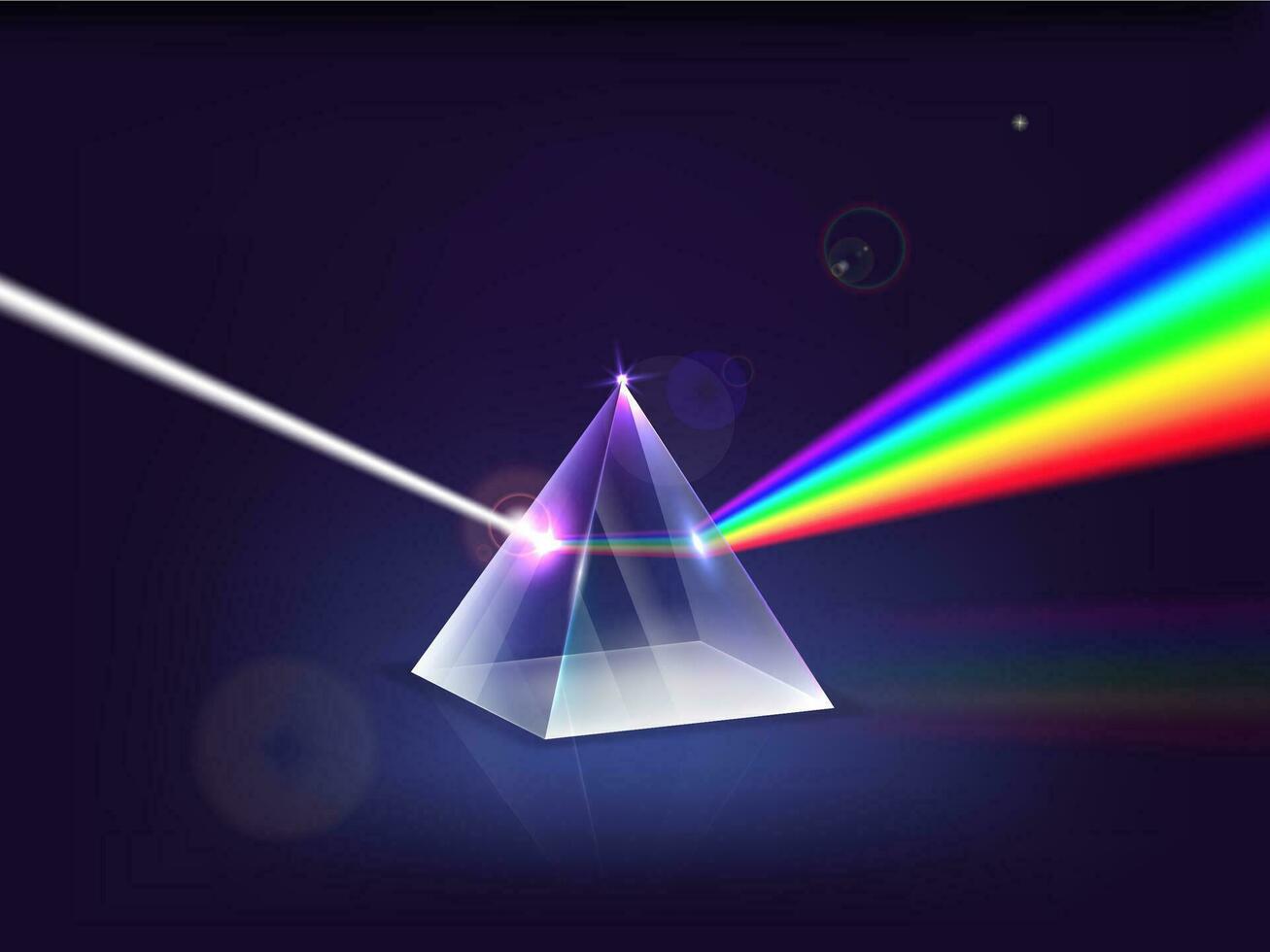realista detalhado 3d prisma luz espectro. vetor