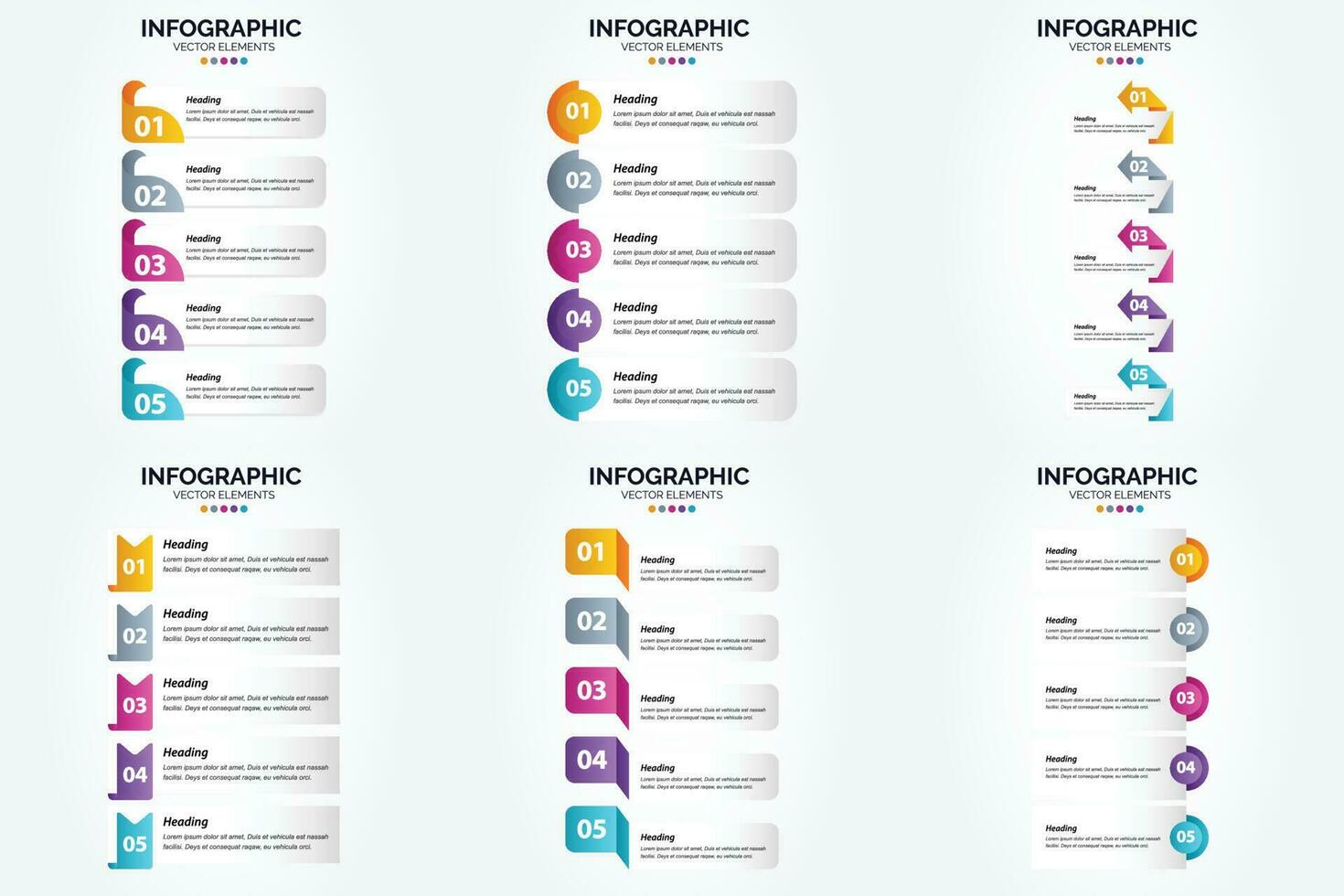 conjunto de design plano de infográficos de ilustração vetorial para folheto publicitário e revista vetor