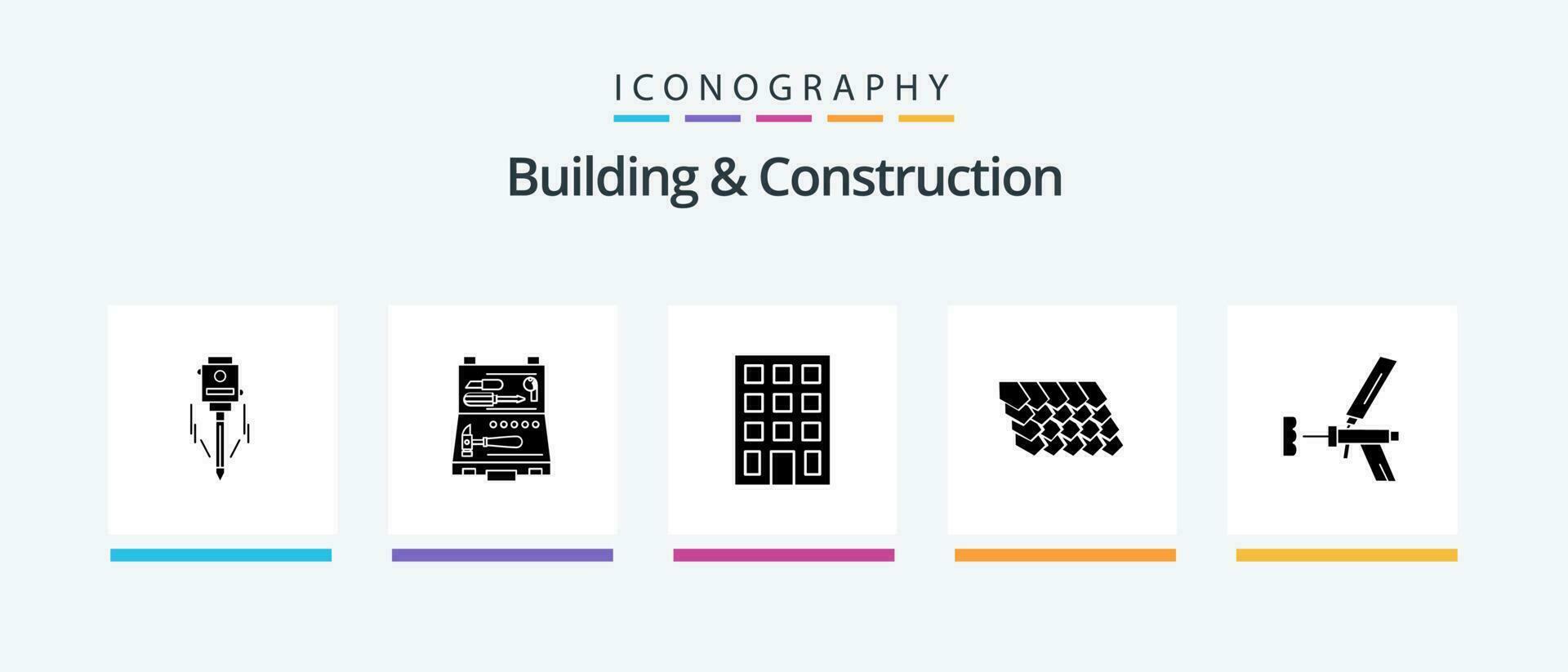 construção e construção glifo 5 ícone pacote Incluindo espingarda. topo. reparar. telha. construção. criativo ícones Projeto vetor