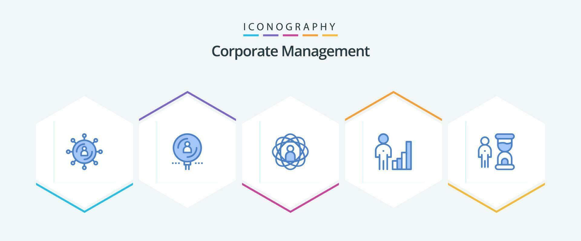 corporativo gestão 25 azul ícone pacote Incluindo corporativa. análise. profissional. habilidades. pessoa vetor