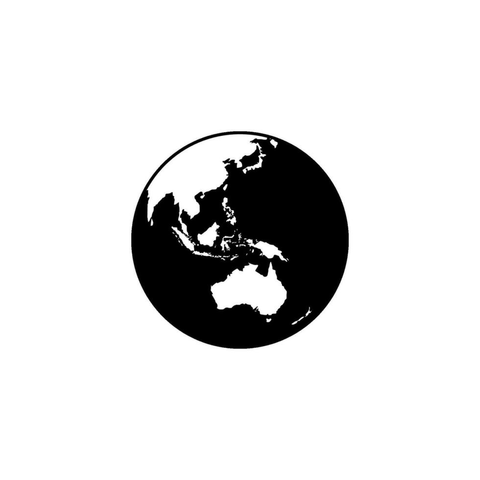 mundo mapa em globo silhueta para para ícone, símbolo, aplicativo, local na rede Internet, pictograma, logotipo tipo, arte ilustração ou gráfico Projeto elemento. vetor ilustração