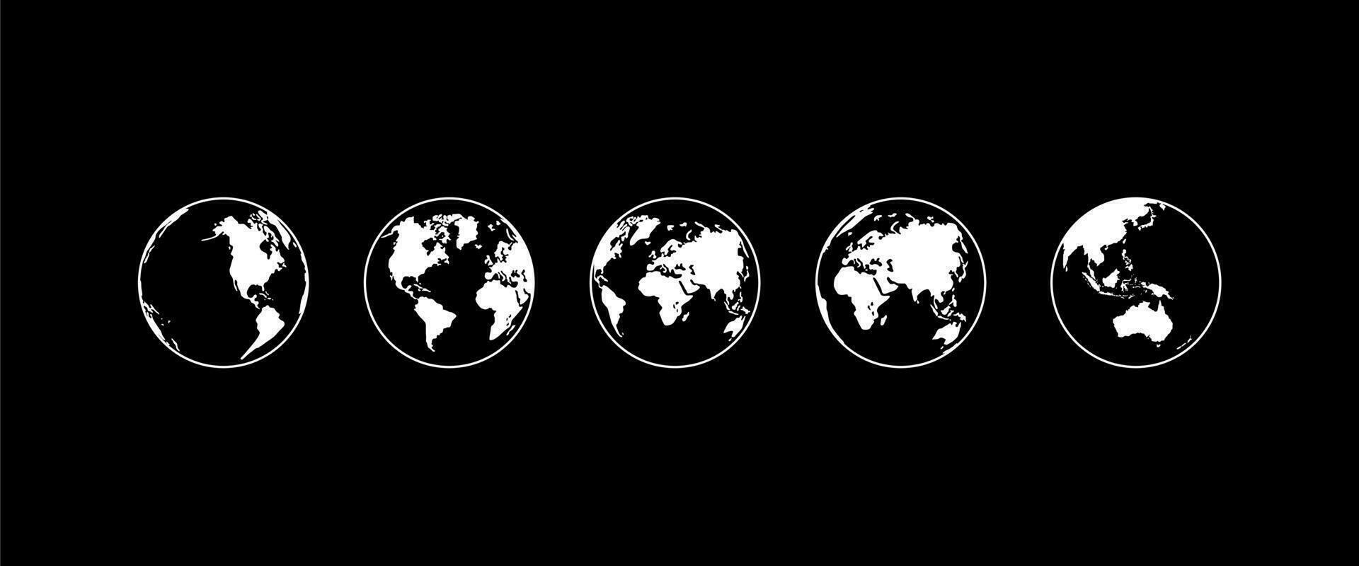 mundo mapa em globo silhueta para para ícone, símbolo, aplicativo, local na rede Internet, pictograma, logotipo tipo, arte ilustração ou gráfico Projeto elemento. vetor ilustração