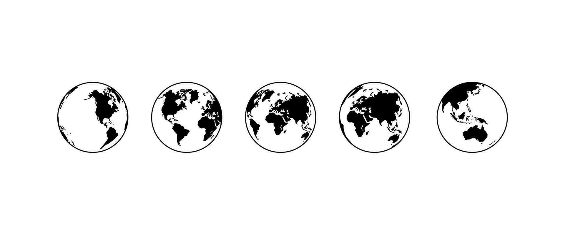 mundo mapa em globo silhueta para para ícone, símbolo, aplicativo, local na rede Internet, pictograma, logotipo tipo, arte ilustração ou gráfico Projeto elemento. vetor ilustração