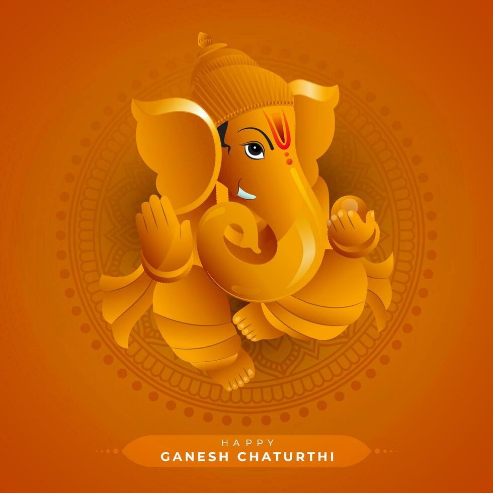 feliz ganesh chaturthi cumprimento fundo modelo vetor ilustração