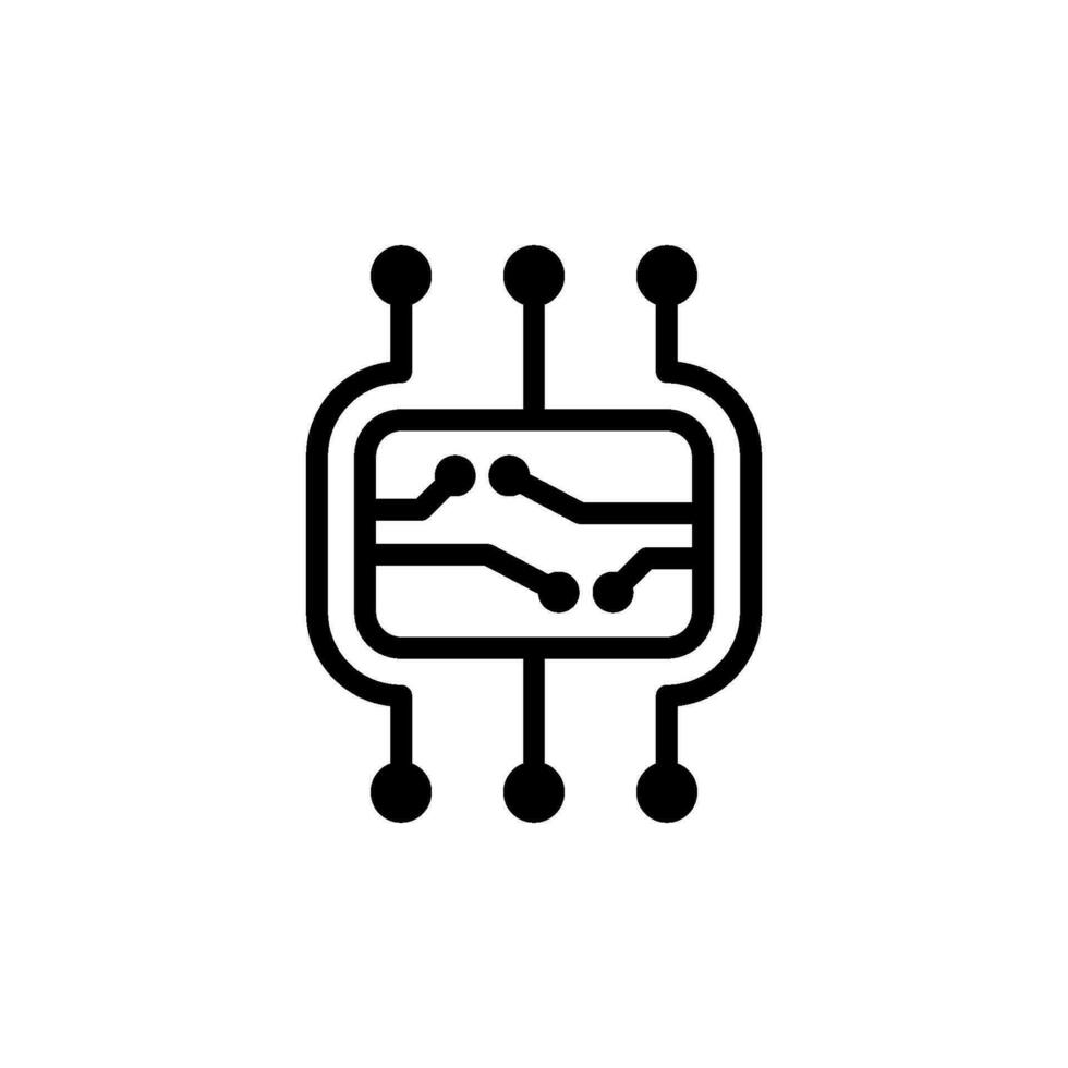 o circuito eletrônico ícone vetor modelo