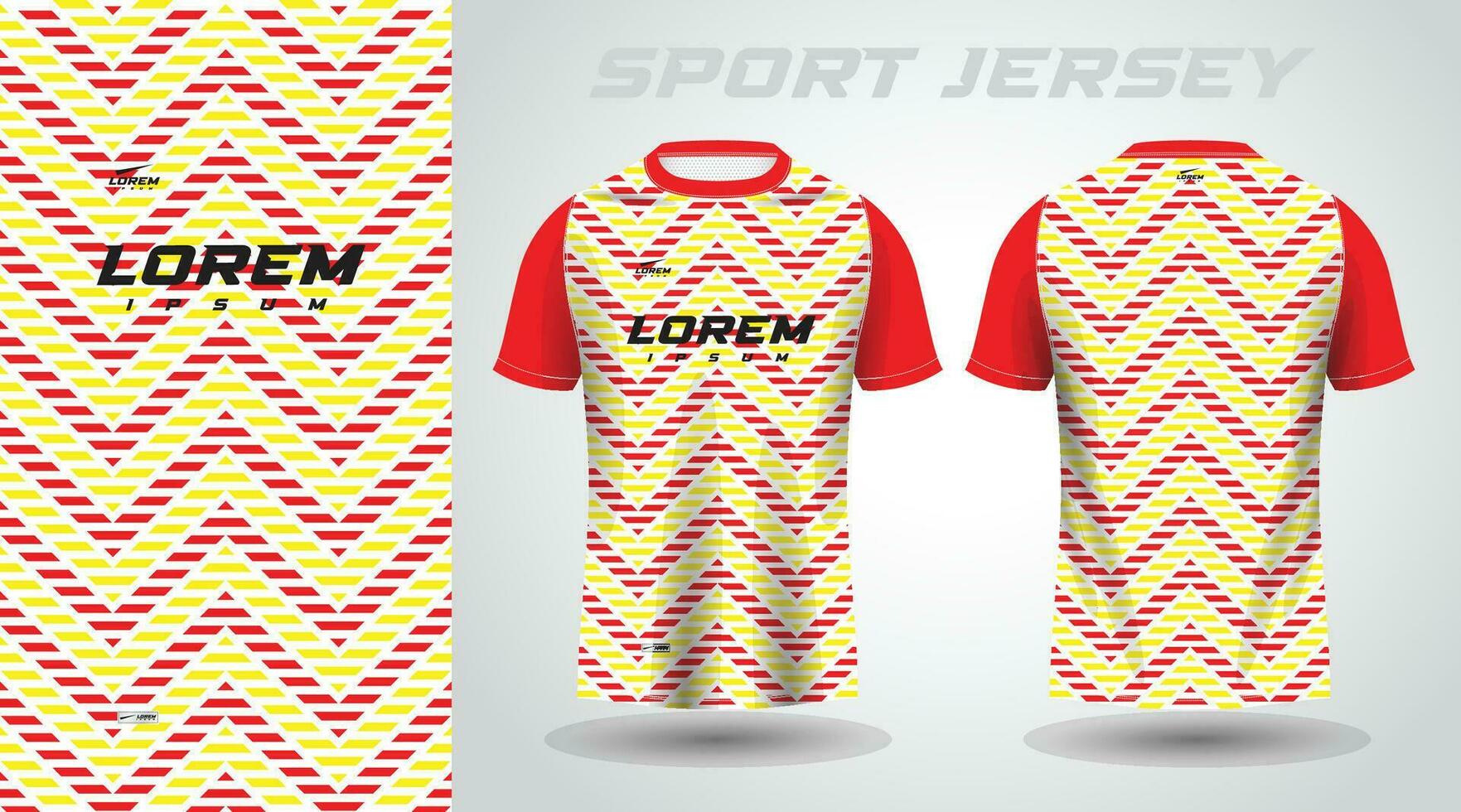 vermelho amarelo camisa futebol futebol esporte jérsei modelo Projeto brincar vetor