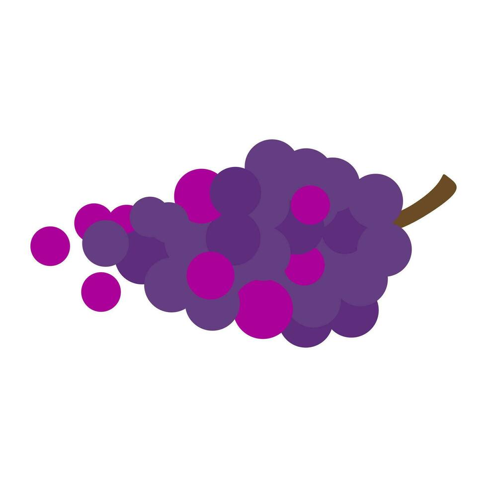 desenho animado fofa brilhante cores frutas. uvas isolado em branco fundo, plano projeto, vetor, ilustração, eps10 vetor