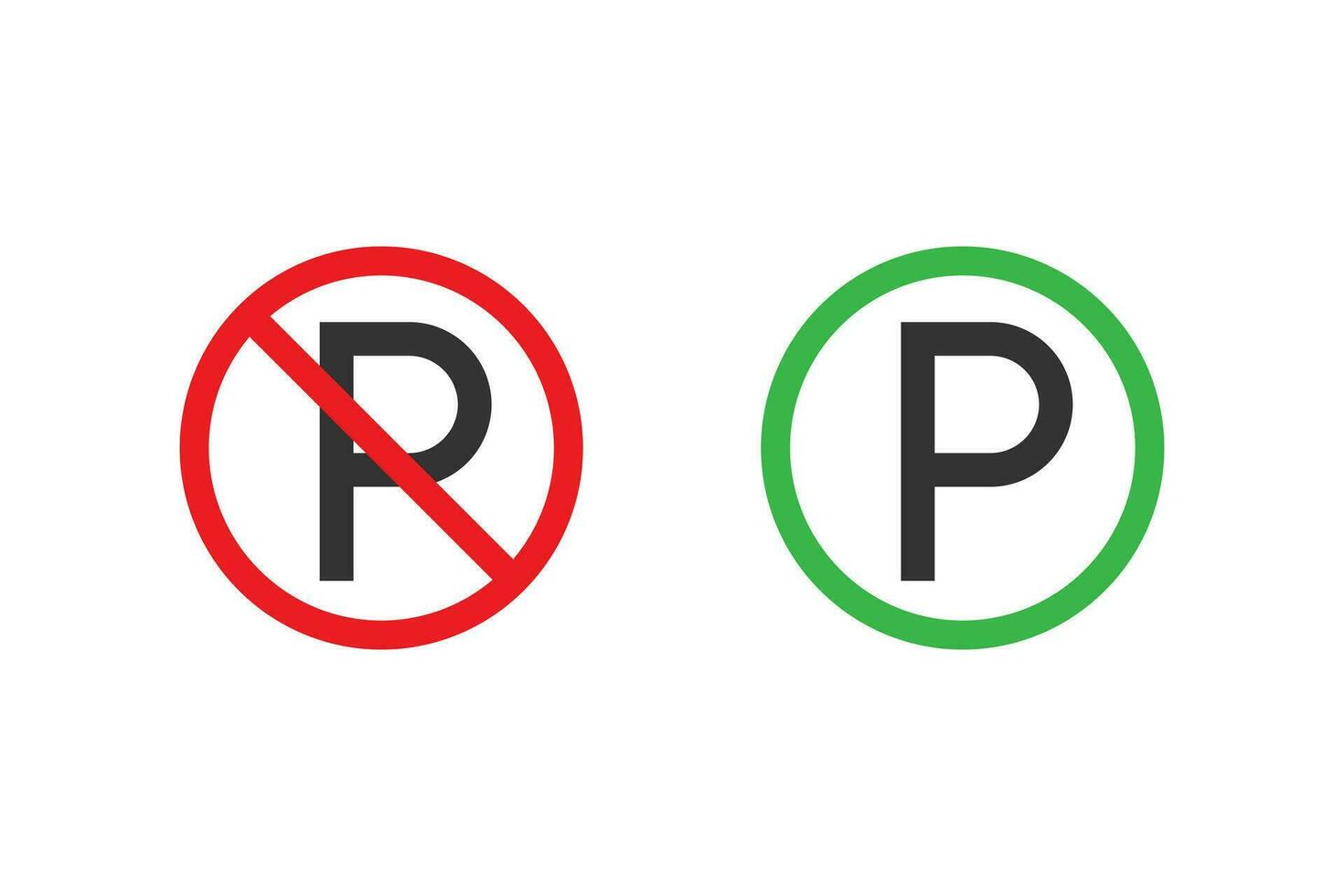 não estacionamento e estacionamento ícone vetor
