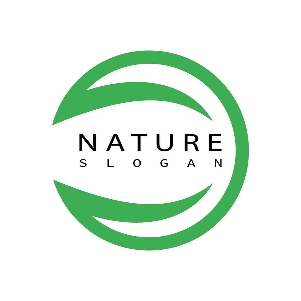 logotipo da natureza usando elemento de folha de círculo, conceito de negócio orgânico e ecologicamente correto de spa vetor