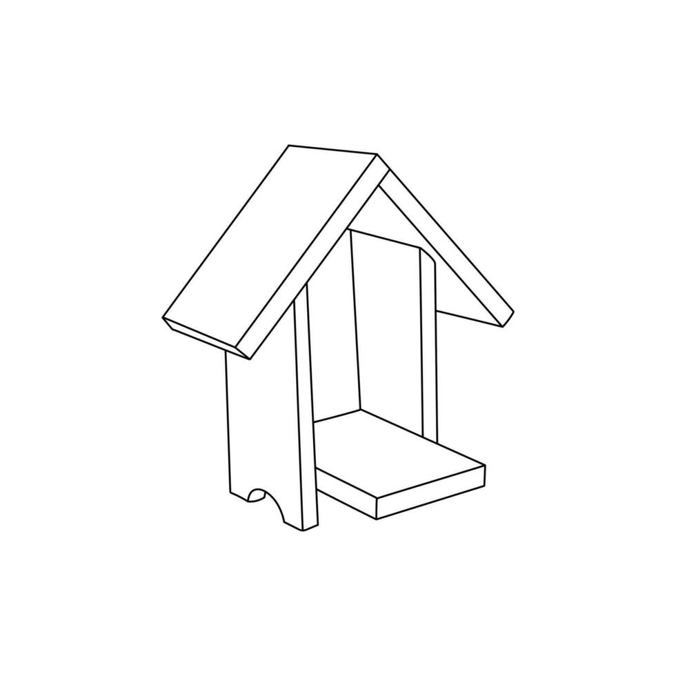 de madeira casa linha simples ícone ilustração Projeto modelo, vetor símbolo, sinal, esboço ilustração.