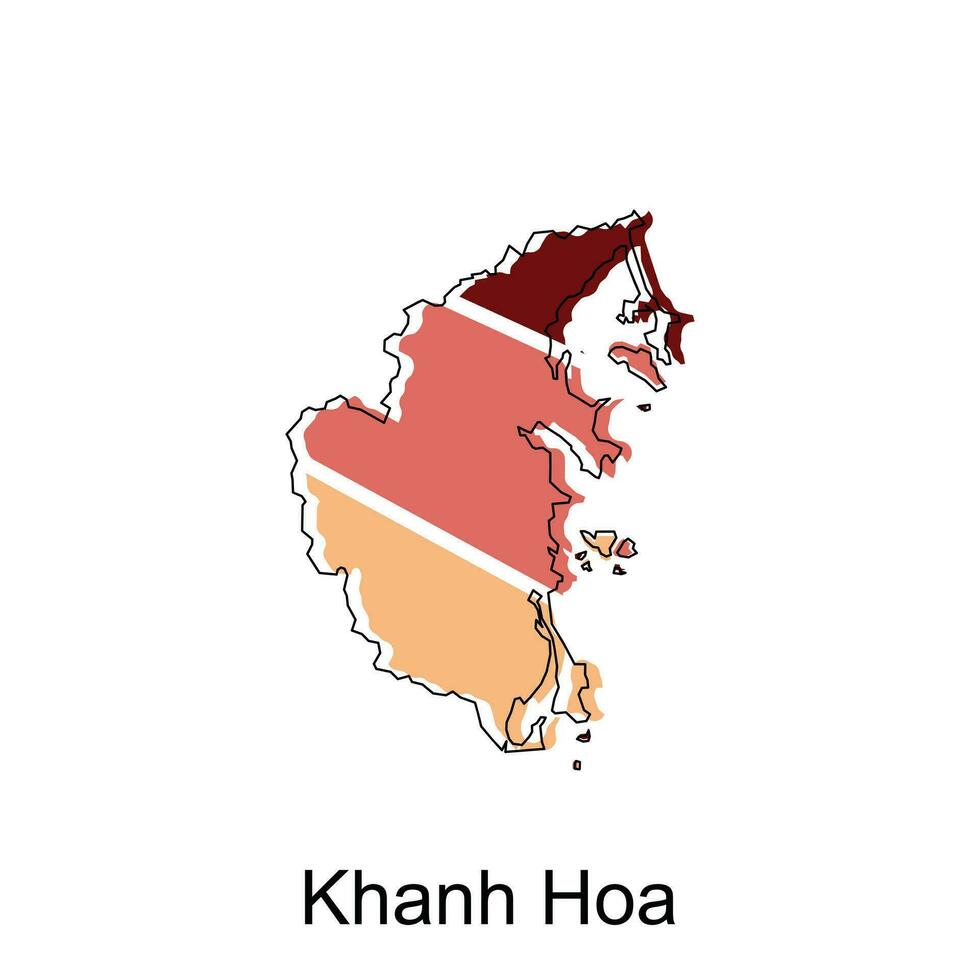 mapa do khanh hoa moderno esboço Alto detalhado ilustração mapa, mundo mapa país vetor ilustração modelo