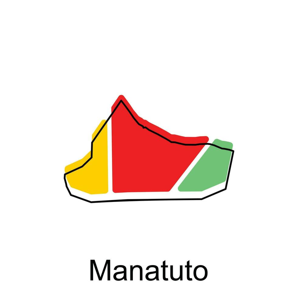 mapa do Manatuto vetor Projeto modelo, nacional fronteiras e importante cidades ilustração