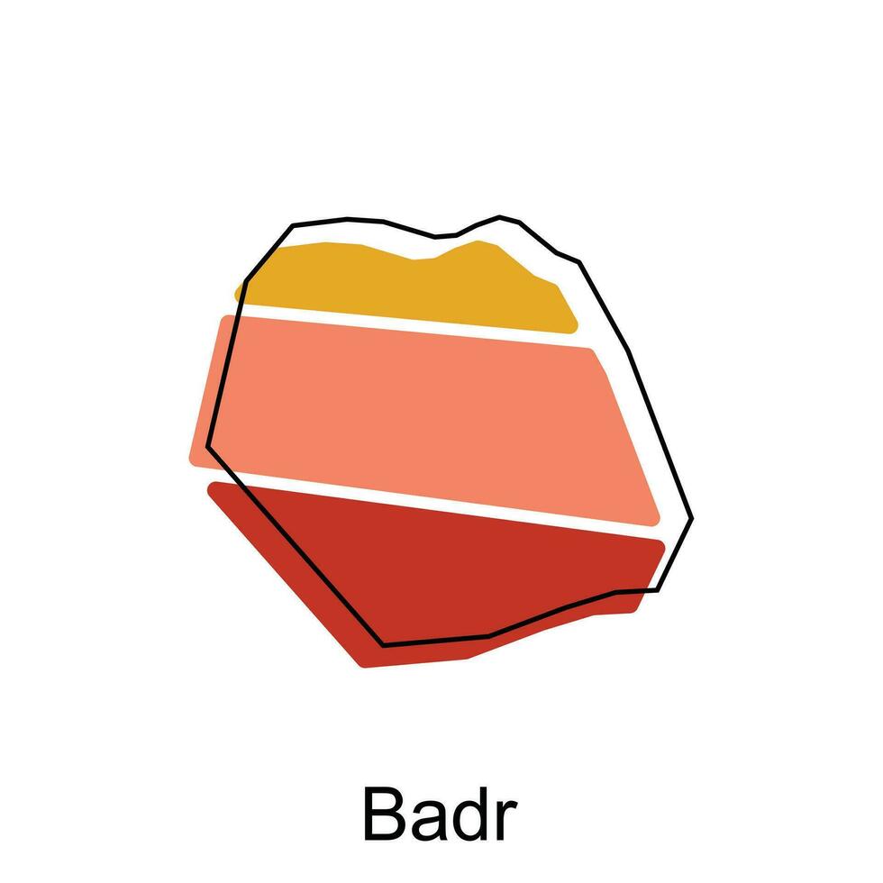 mapa do badr colorida moderno vetor Projeto modelo, nacional fronteiras e importante cidades ilustração