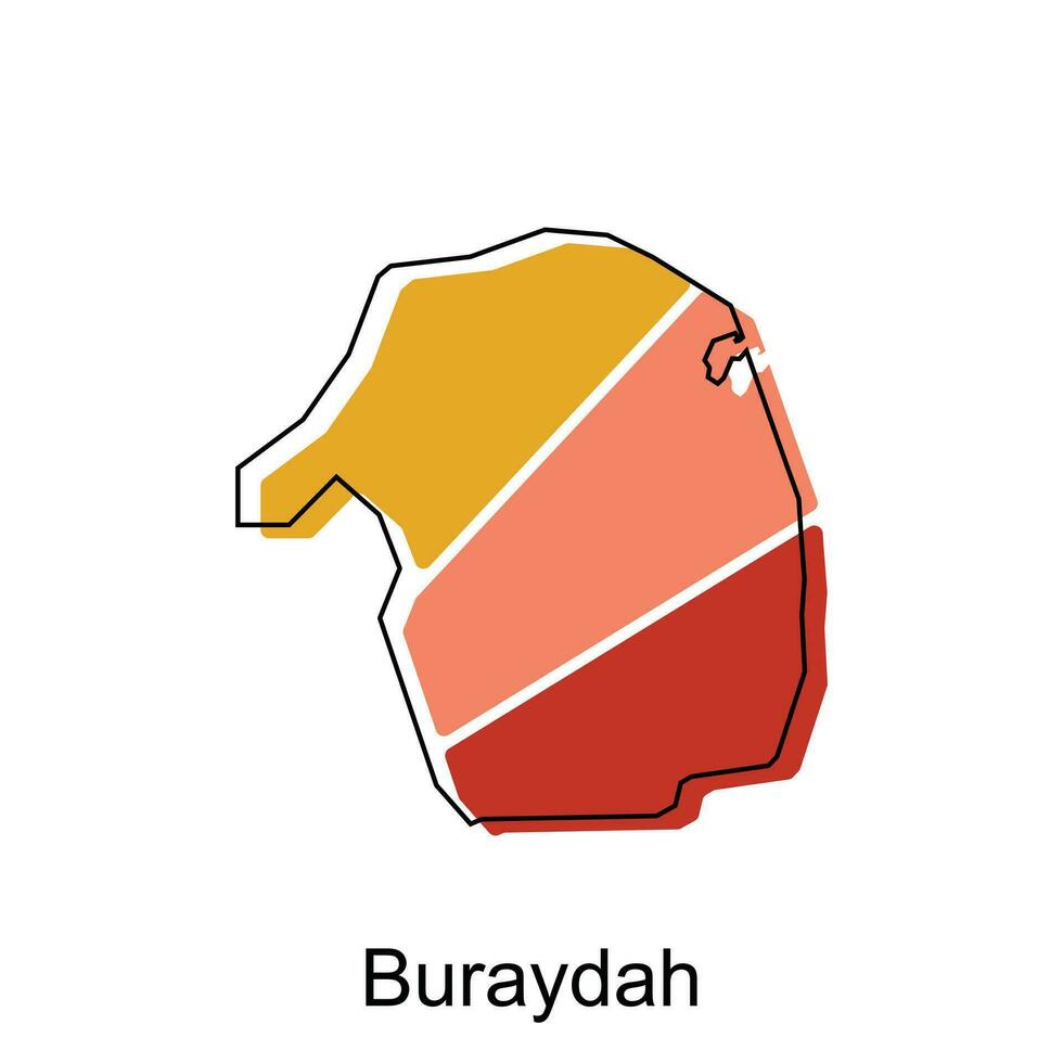 buraydah mapa. vetor mapa do saudita arábia capital país colorida projeto, ilustração Projeto modelo em branco fundo